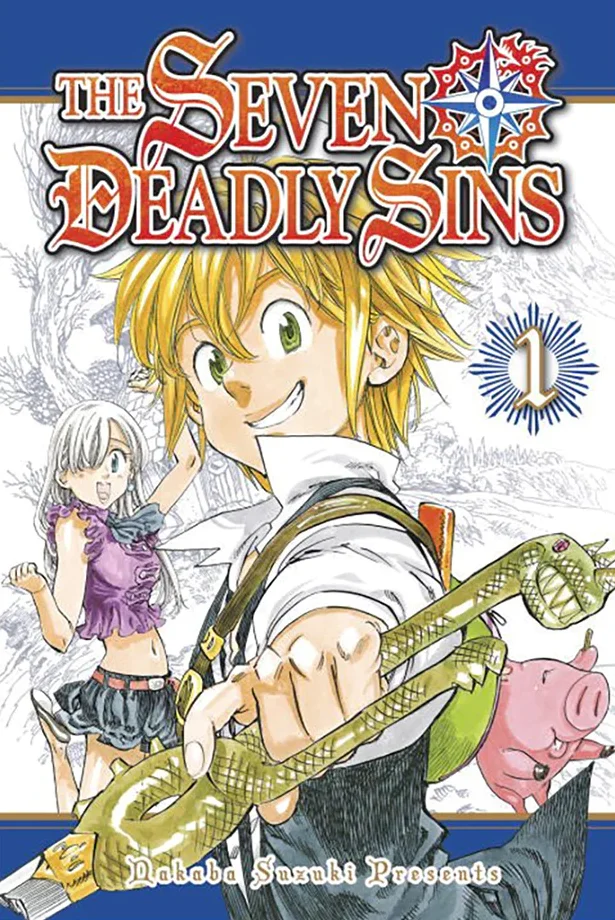 Cinematic view of the seven deadly sins, alongside the series logo